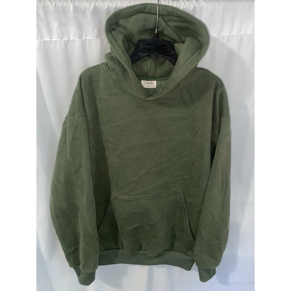 Comfrt Mens Olive Green Hoodie Hooded Sweatshirt Size Medium